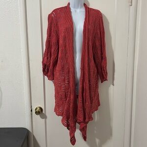 Woman Within Women’s Crochet Waterfall Cardigan
